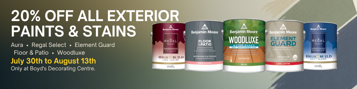 Save 20% on Benjamin Moore® Exterior Paint & Stains!